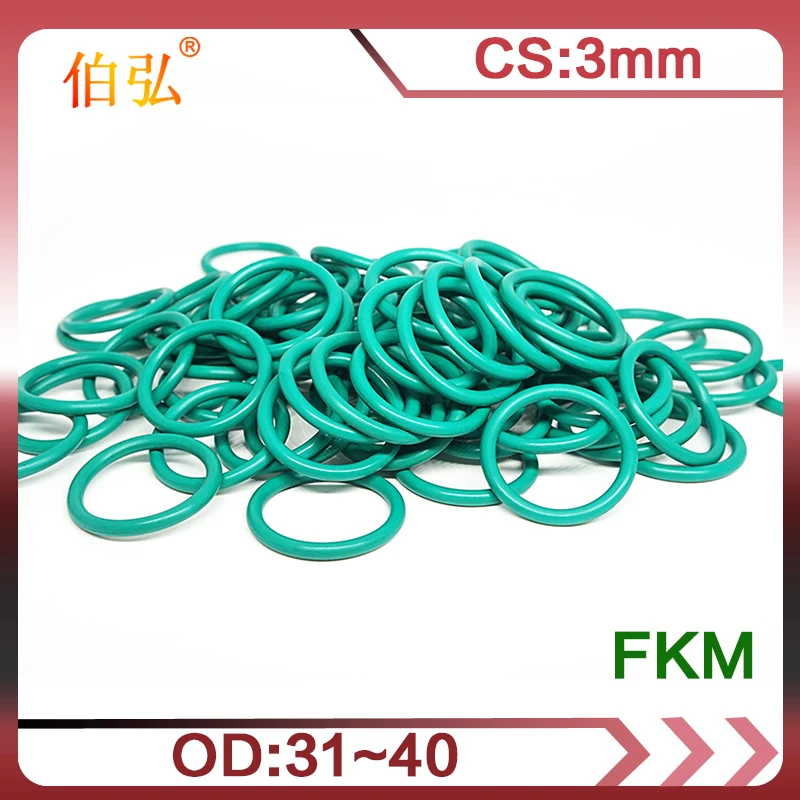 

Fluororubber O-Ring 5PCS/lot FKM Sealing CS 3mm OD31/32/33/34/35/36/37/38/39/40mm O-Ring Seal Gasket Ring