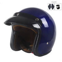 dark blue retro abs material open face 34 helmets vintage sun visor motorbike helmets casque moto scooter protection for men
