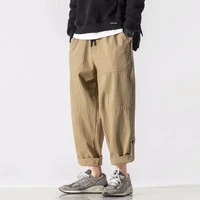 all match stitching casual trousers mens fashion solid color overalls pants spring and summer korean loose straight leg pants