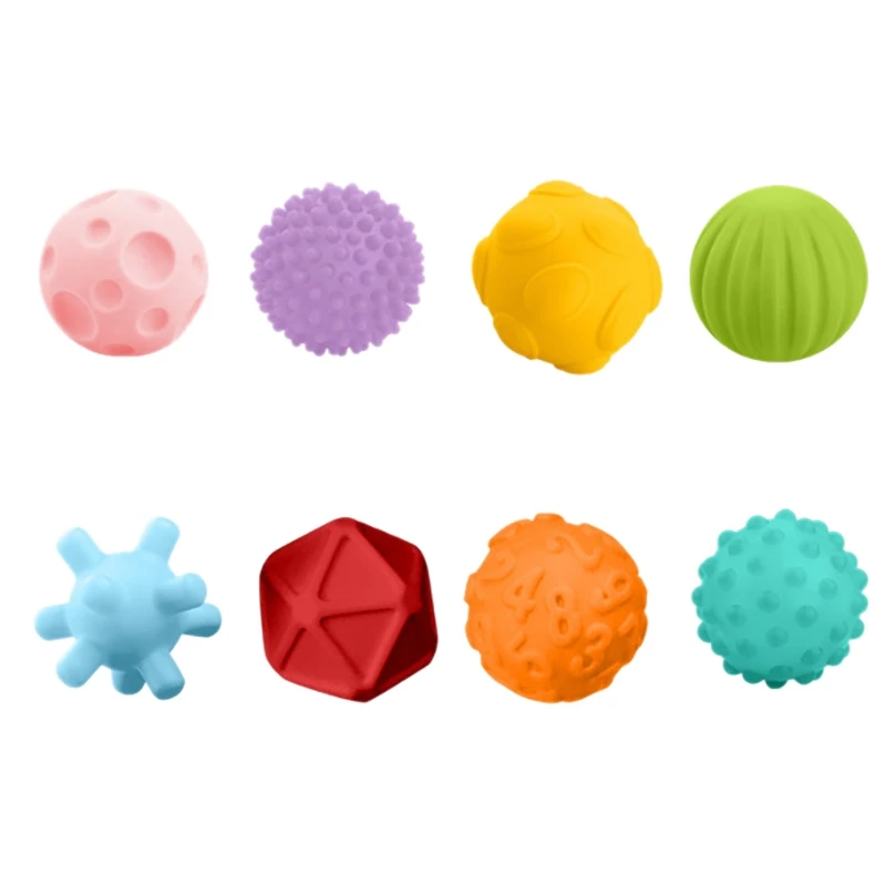 

Детские сенсорные игрушки, 8 сенсорных шаров, набор мягких шариков, многоцветные текстурированные и разноцветные сенсорные шарики для малы...