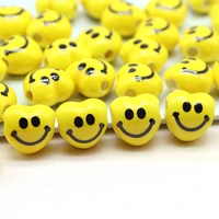smiley face ceramic beads for jewelry making necklace bracelet 10x14mm yellow heart ceramic loose spacer bead wholesale