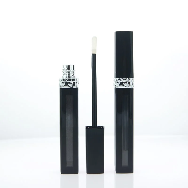 5ML Empty Lip Gloss Tubes Square Black Clear Cosmetic Container Lipgloss Packaging with Wands 10pcs 30pcs 50pcs | Красота и здоровье