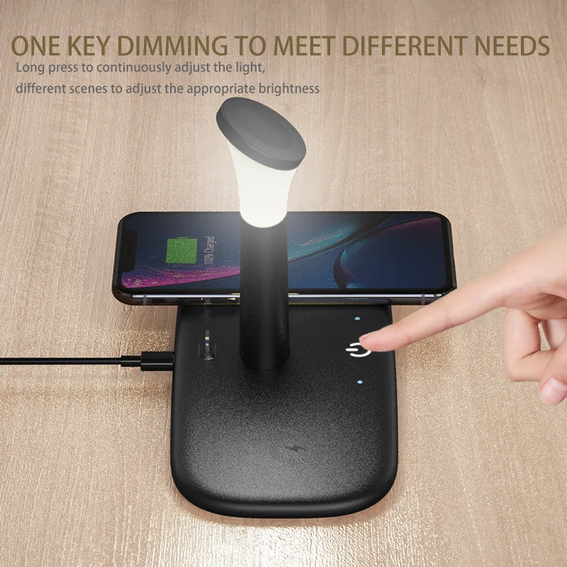 

Magnetic 5 in 1 Night Light For Apple 12 Magnetic Dual Wireless Charge Pad 15W For iPhone12 Desktop Wireless Fast Charging Stand