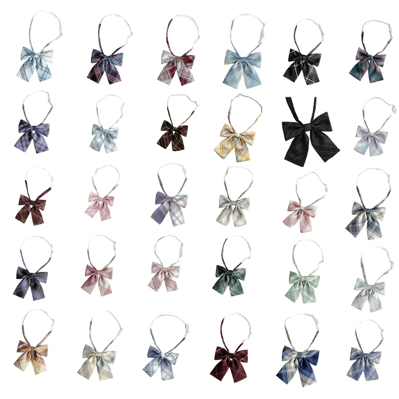 

Галстук-бабочка в японском стиле для женщин и девочек, регулируемый шнурок в стиле преппи для студентов, винтажный, в полоску, в клетку, с при...