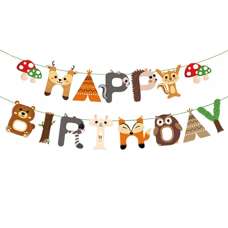 Детский душ сафари джунгли украшения для вечеринки лесной тематические баннеры