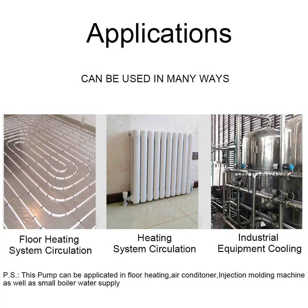 

Central Heating Circulator 3-Speed 120W Mute Boiler Hot Water Circulation Pump Cast Iron Insulation Class IP42 Protection 220V