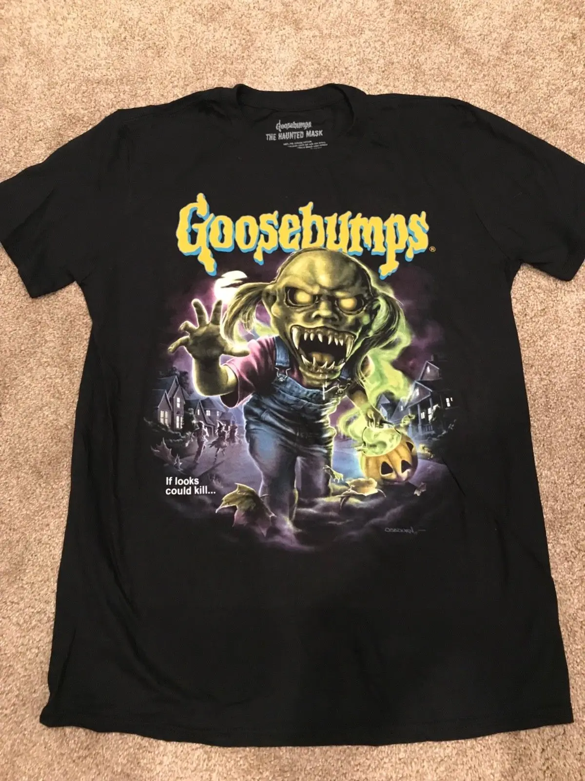 Fright Rags Goosebumps Haunted Mask T-shirt Summer Short Sleeve T Shirts Tops S~3Xl Big Size Cotton Tees Free Shipping | Мужская одежда