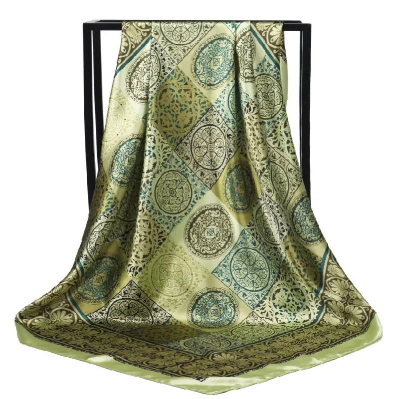 2021 модные квадратные шелковые шарфы популярный большой платок 90x90 см всесезонный