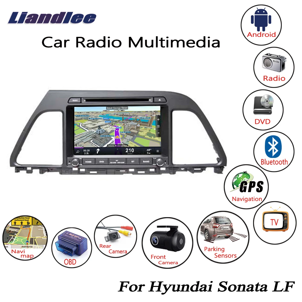 Автомагнитола Liandlee для Hyundai Sonata LF 2015 ~ 2017 Android CD DVD плеер GPS Navi навигация карты