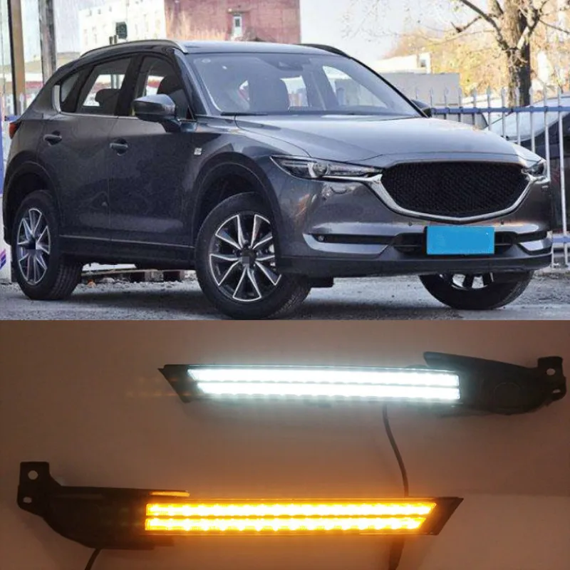 2 шт. DRL Светодиодный дневной светильник с желтым указатели поворота Темно синие