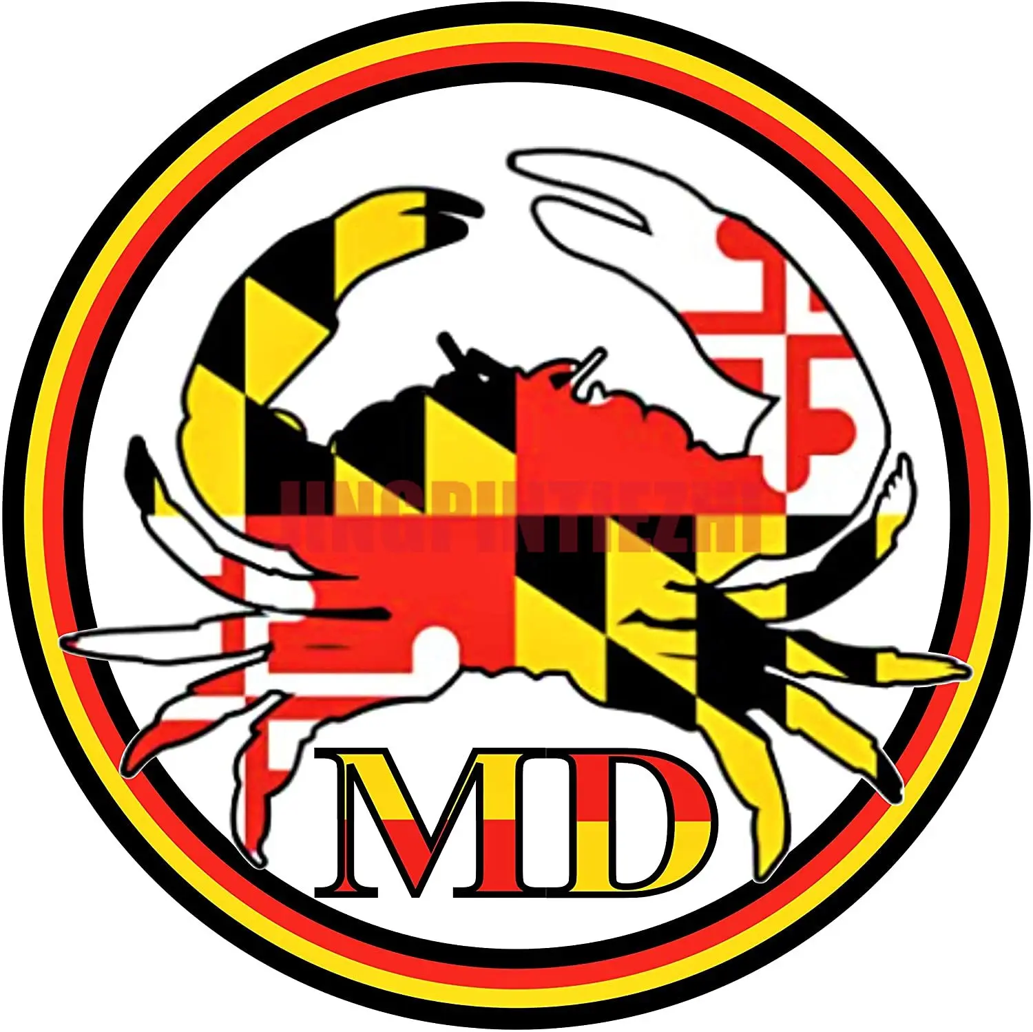 

Creative Maryland Crab State Flag Sticker-Premium Vinyl Auto Decal for Car Bumper Window Water Bottle Water Bottle Laptop Mirror