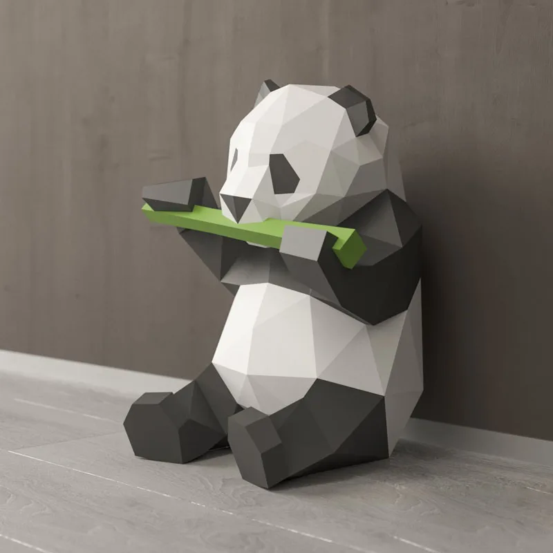 3D бумажная модель животного панда Милая фигурка экшн-фигурки пазлы настенные