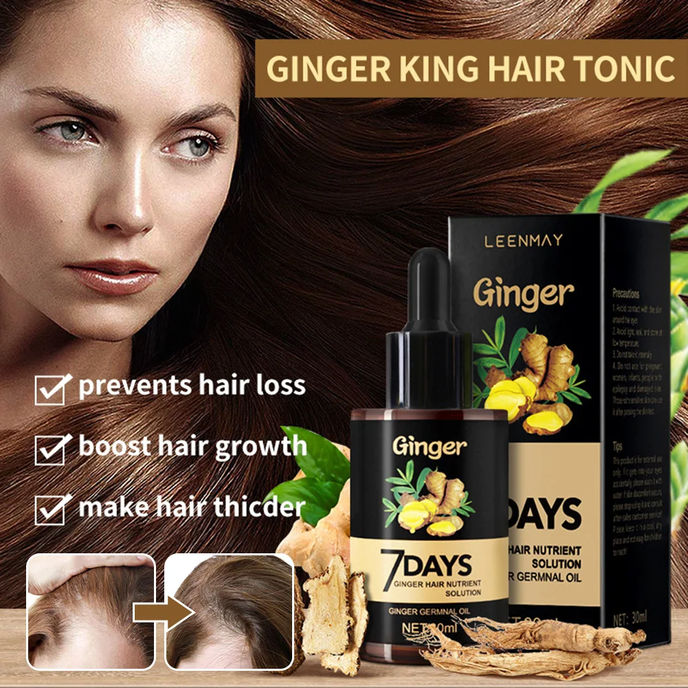 

30ml Ginger Hair Growth Serum Ginger Germinal Oil Prevent Hair Loss Repair Cracked Damaged Hair Herbal Ginger Hair Essence Oil