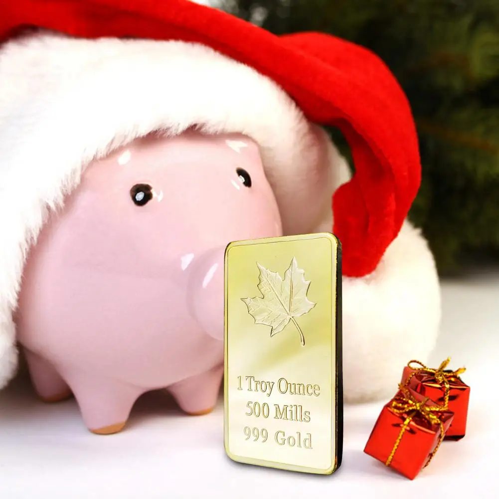 Rectangular Coins Canadian Gold Maple Leaf Coin 2021 Commemorative For Decoration Souvenir Gift Collection | Дом и сад