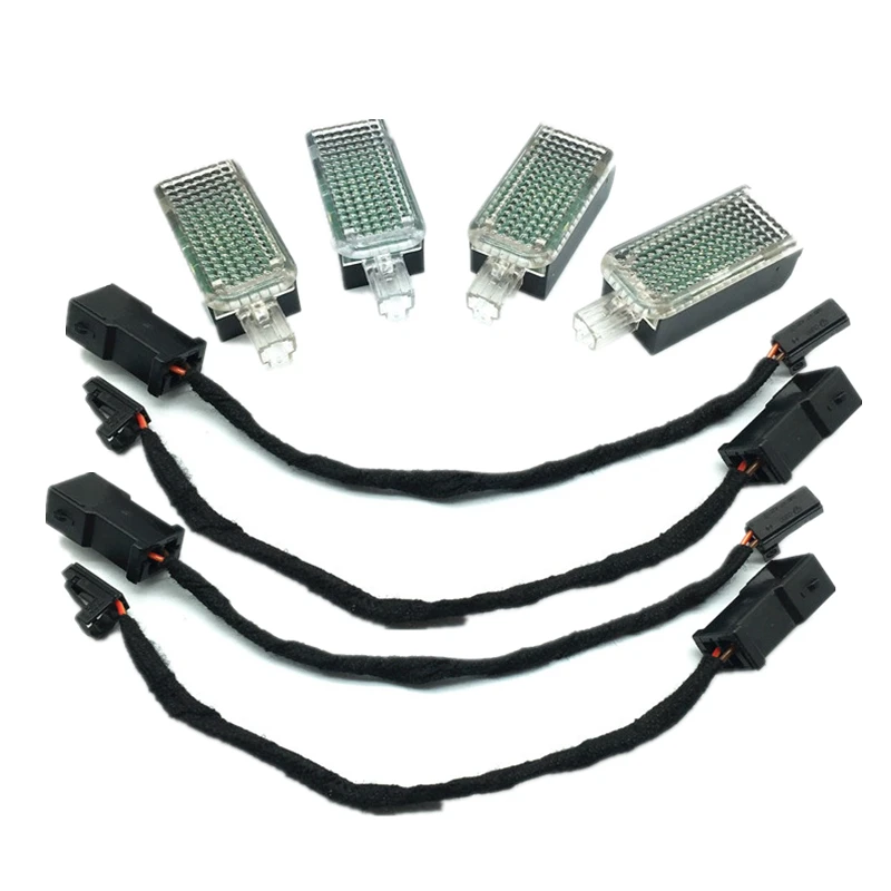 

Автомобильная светодиодная лампа footwell для двери, лампа для багажника с переходником, для A1, A2, A3, S3, A4, S4, B6, B7, B8, A5, A6, C7, A7, A8, Q3, Q5, Q7, TT