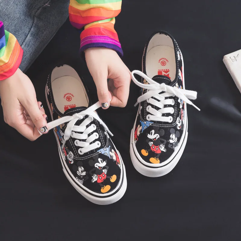 

Disney Mickey cartoon low-cut canvas shoes girls 2021 spring new casual all-match student ulzzang shoes