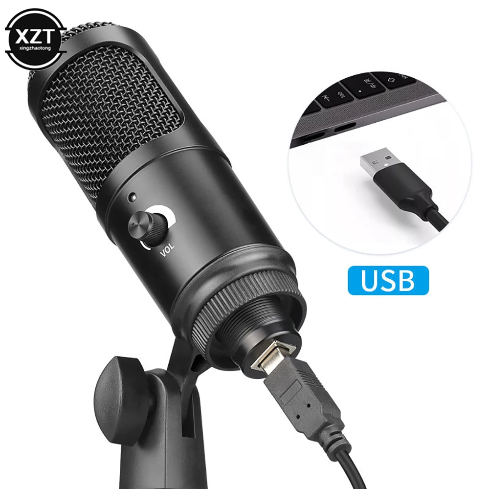 Metal USB Condenser Recording Microphone For Laptop MAC Or Windows Cardioid Studio Vocals Voice Over YouTube | Электроника