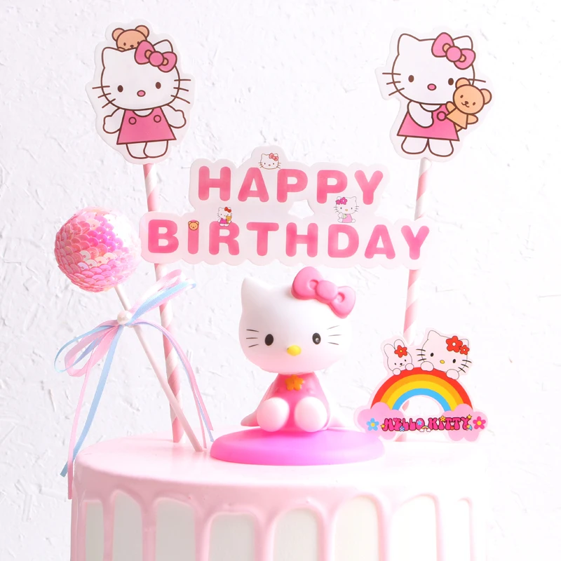 1 шт. с Микки Маусом кoт Hello Kitty Топпер для торта С Днем Рождения 1st хороший подарок