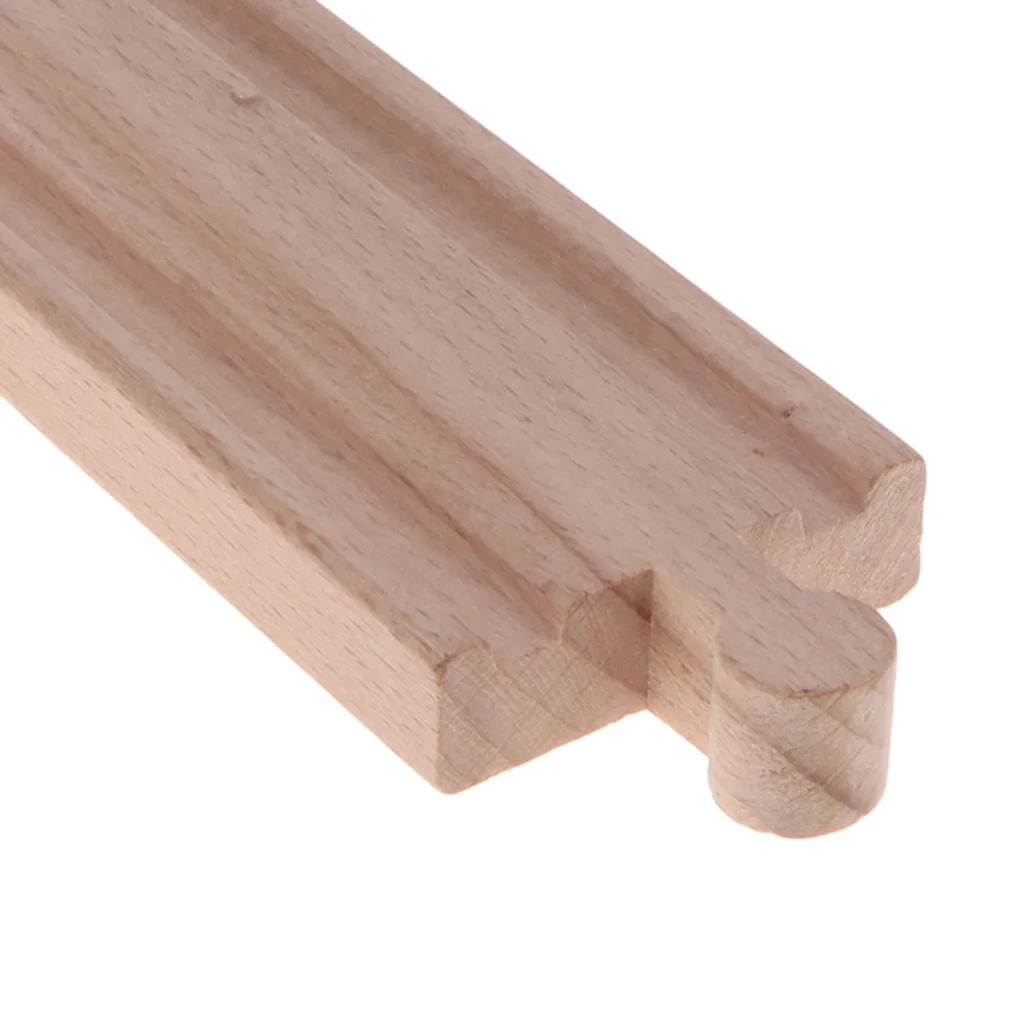 

Preschool Wooden Toy Trains Set Building Blocks Construction kits Play Activity, Fine Motor Skills - 10.8cm Straight Rail