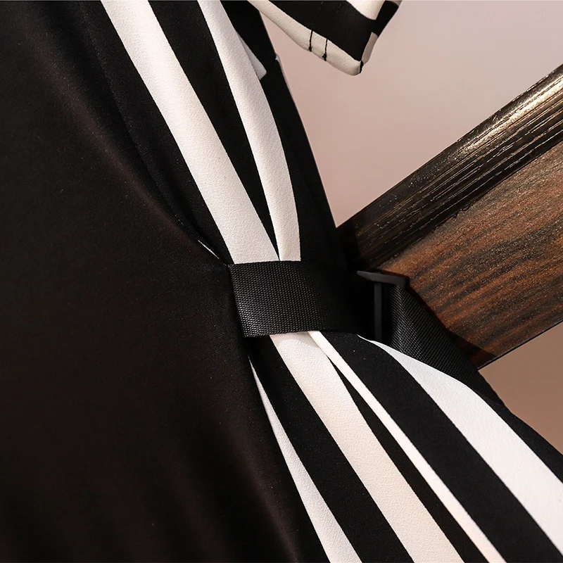 

5XL Plus Size Women Elegant Striped Dress Summer 2021 Fashion Short Sleeve Black Patchwork Ladies Sexy Off the Shoulder Dress