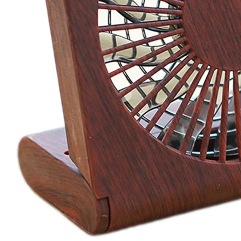

Wood Grain Desktop Fan Usb Charging Mini Fan Three Speed Adjustable Portable X7XA
