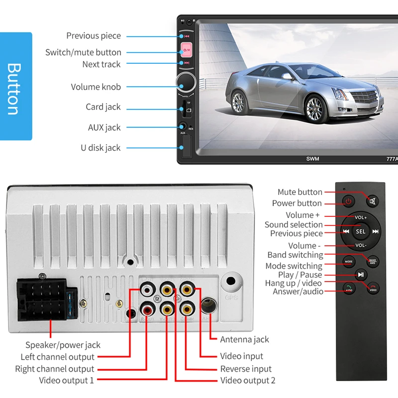 7 дюймов 2 Din автомобильное радио авто для Android центральный мультимидиа емкостный
