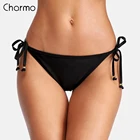 Charmo женские бикини снизу, женские сексуальные плавки с боковым бандажом, однотонные плавки