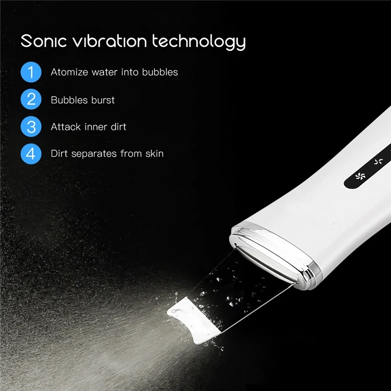 

Professional Ultrasonic Facial Skin Scrubber Ion Deep Face Cleaning Peeling USB Rechargeable Skin Care Device Beauty Instrument