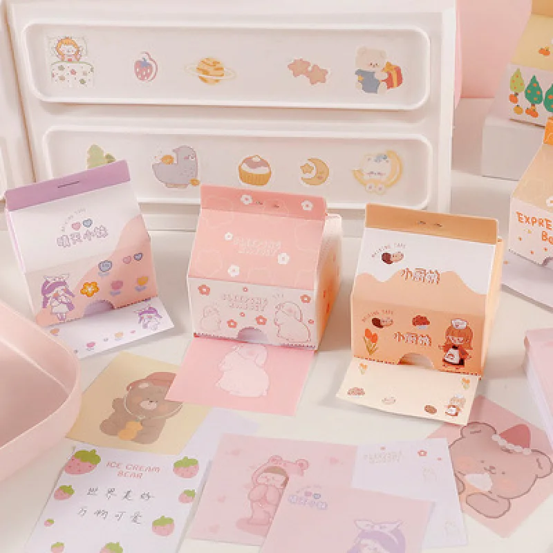 

2022 Kawaii Milk Bear 201 Sheets Memo Pad Notes To Do List Daily Checklist Notepad School Office Stationery