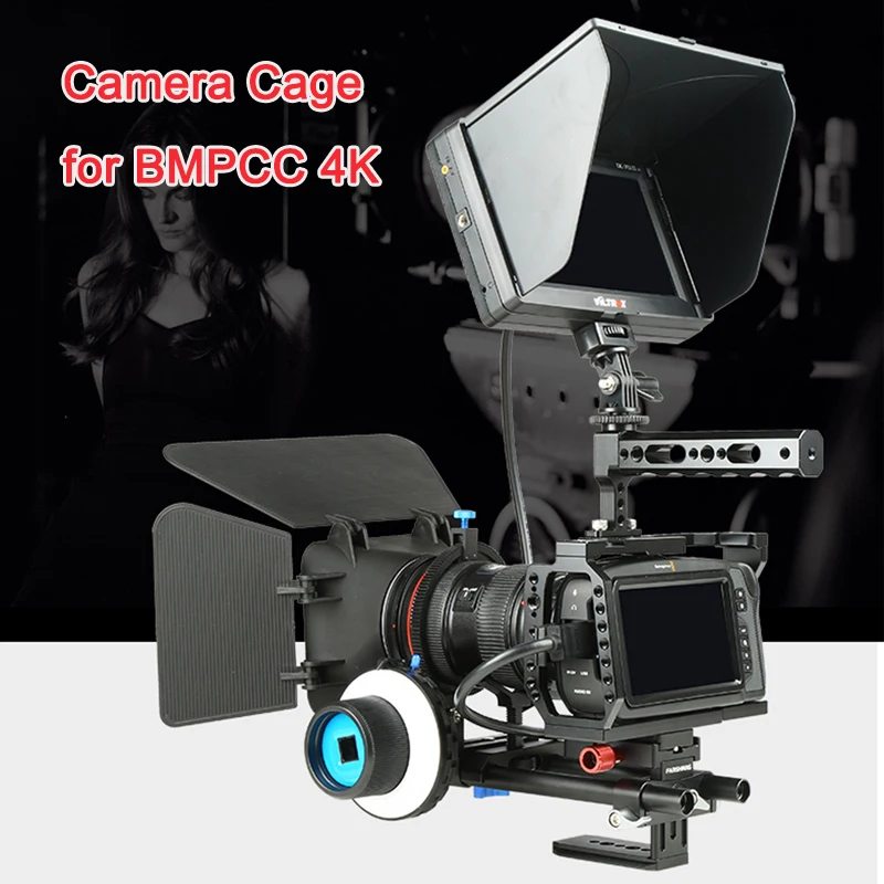 

Viltrox Camera Cage for BMPCC 4K Blackmagic Pocket Cinema Camera Protective cage Hand Grip follow focus with 1/4'' 3/8'' Screw