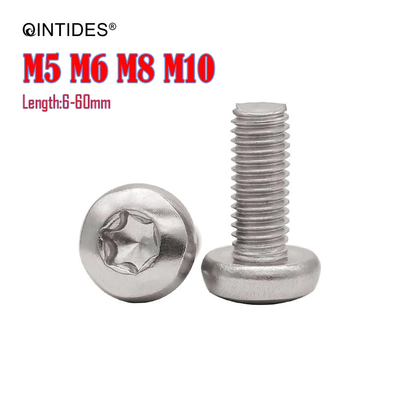 QINTIDES M5 M10 шестилучевые винты с панорамной головкой из нержавеющей стали 304|Винты| |