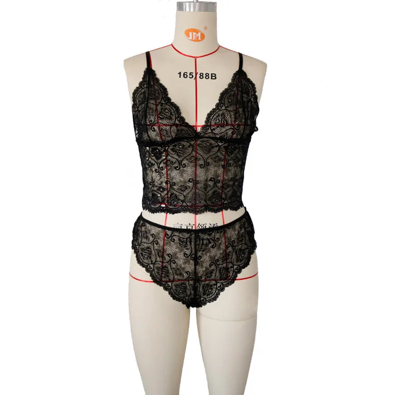 Пикантная женская пижама Leechee кружевной бюстгальтер на бретелях с ажурным