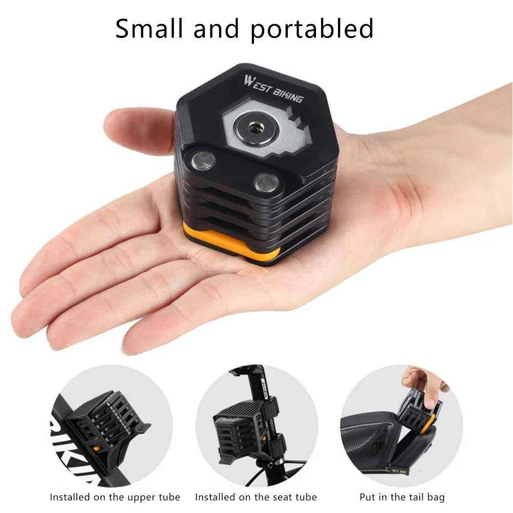 Замок цепи велосипеда с ключами Противоугонный складной замок сплав сильный