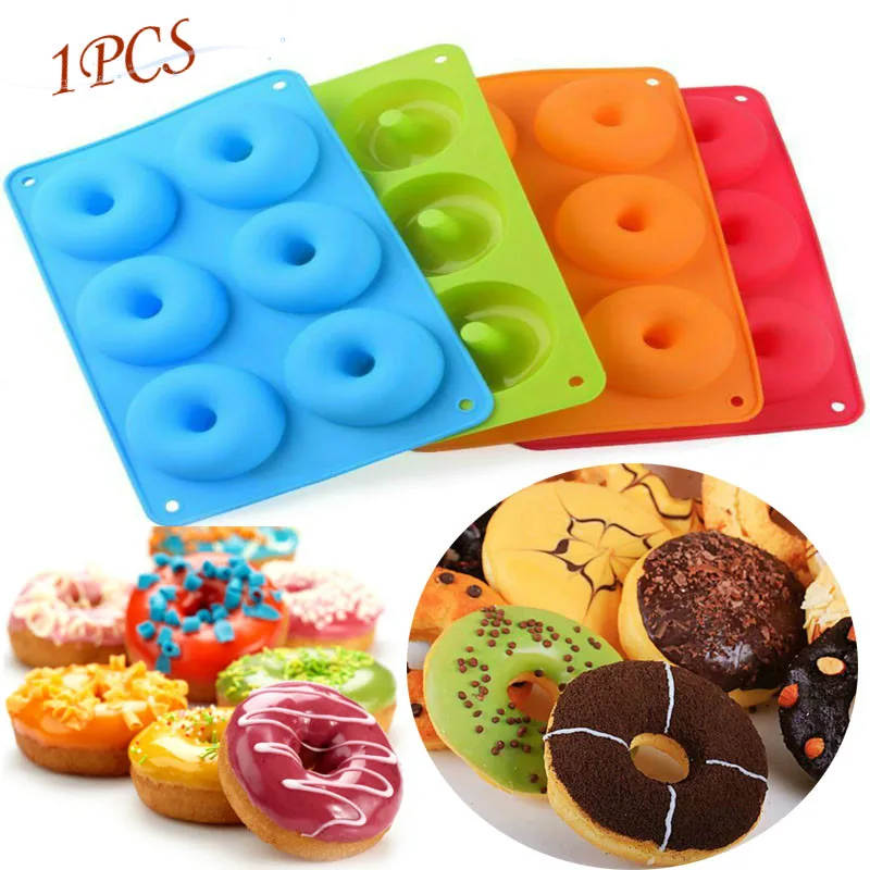 

6-Cavity Mini Donut Dessert Baking Pan Silicone Mould Bakeware Chocolate Donut Biscuit Cake Silicone Mold Tools