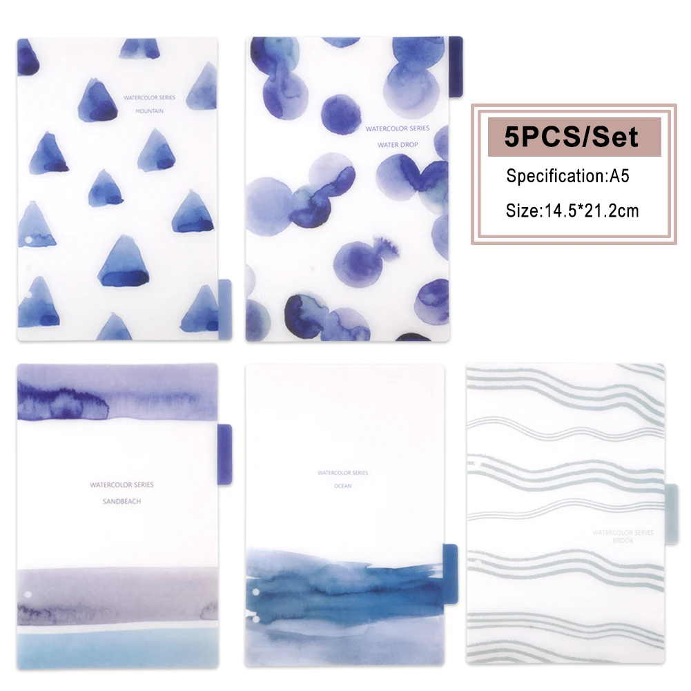 5pcs A5/A6 Colored Notebook Index Page Matte Cover Spiral Diary Planner Paper Note Book Category Pages Stationery | Канцтовары для