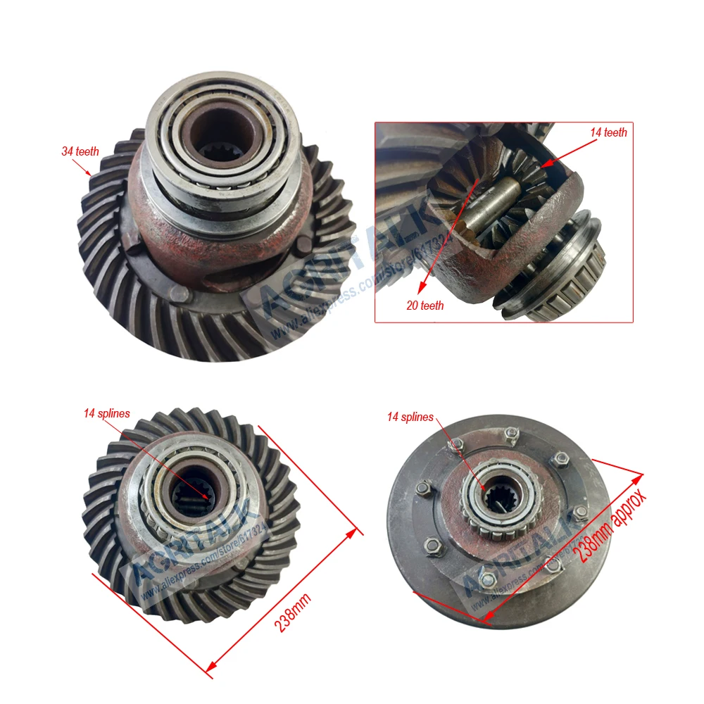 Корпус дифференциала в сборе для трактора Taishan TS550/TS554 с двигателем марки Feidong FD495T, номер детали: