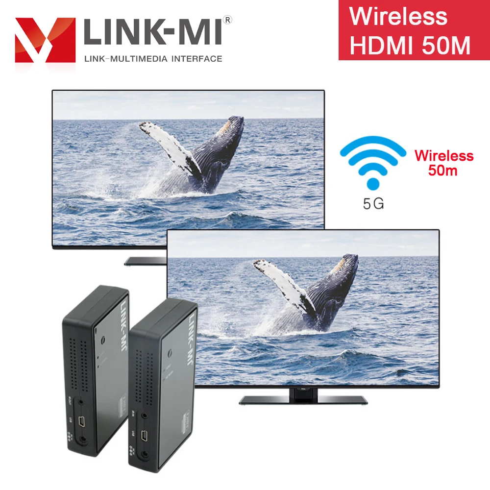 LINK MI 50 м WI FI HDMI Беспроводной передатчик и приемник Wi Fi 5 ГГц низкая латентность