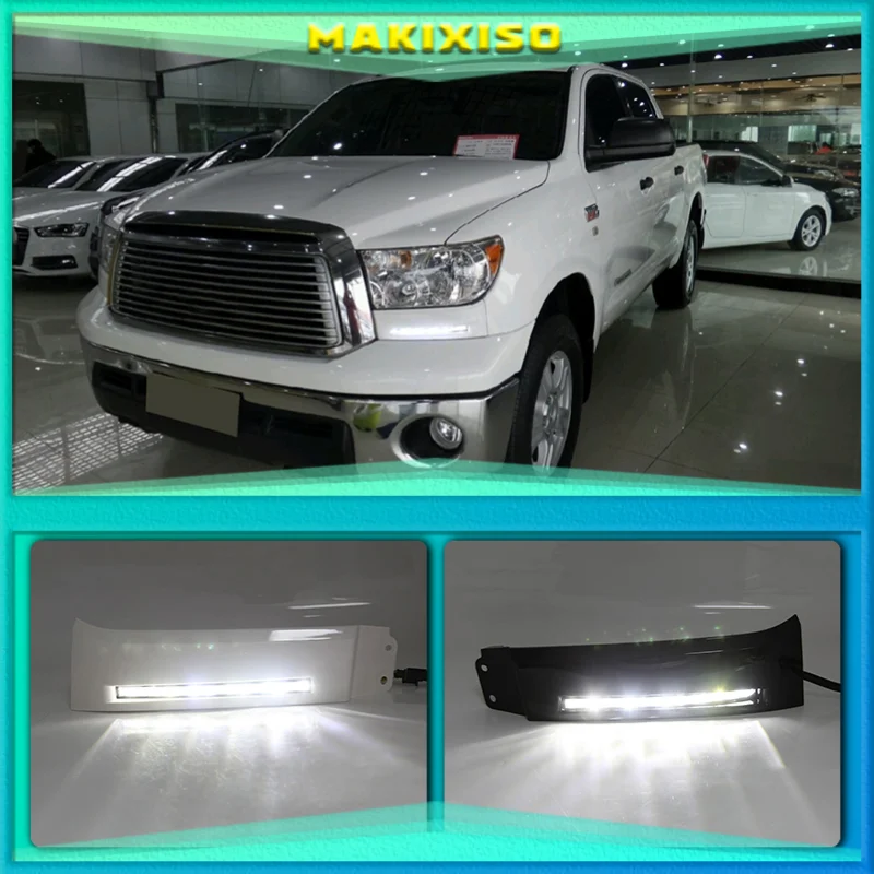 LED Daytime Running Light For Toyota Tundra 2008 - 2013 Waterproof ABS 12V Yellow Turn Signal Indicator Light Bumper LED DRL