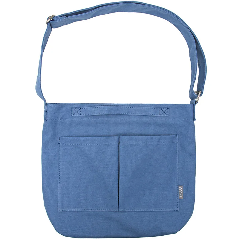 

Good Quality Cotton Canvas Bag For Women 2020 Casual Tote Bag With Open Pockets Crossbody Bags Ladies Hand Bags Shoulder Bag Sac