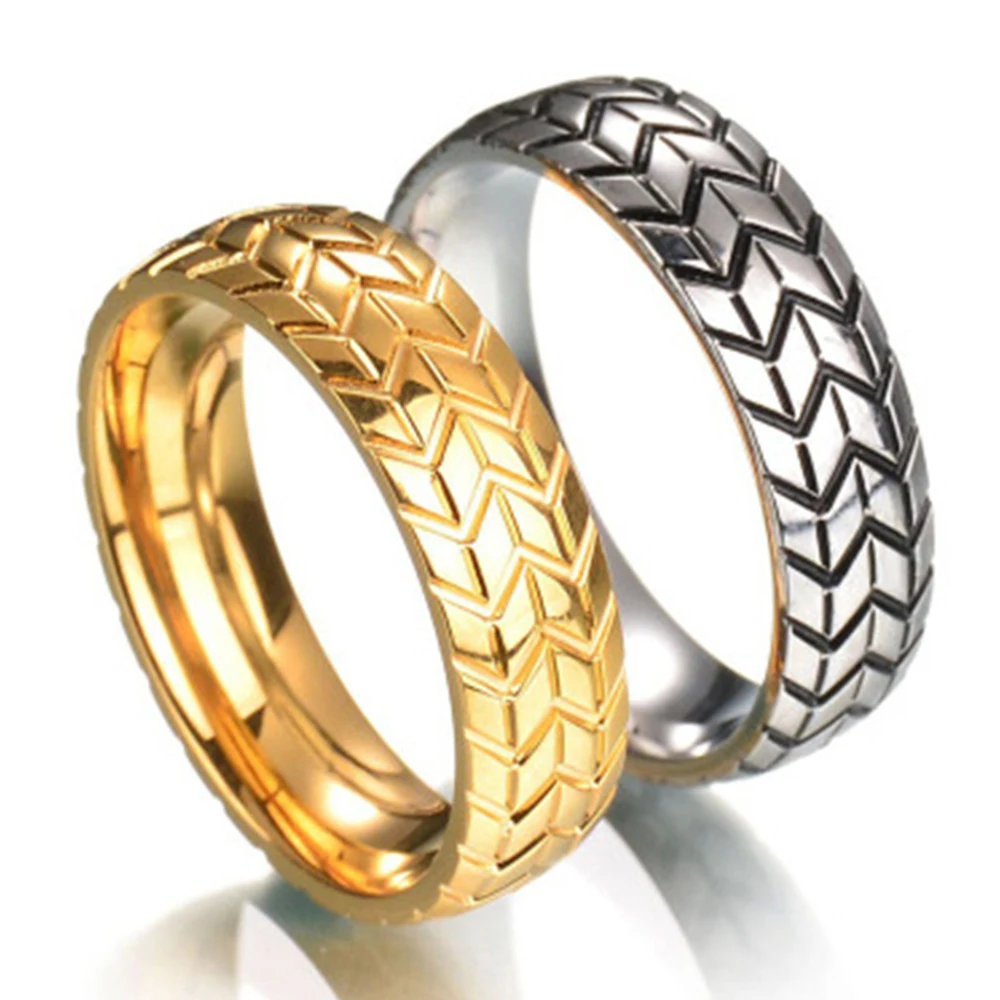 

Coconal Punk Scale Pattern Mens Ring Golden Black Color Party Hip Hop Rock Vintage Couples Finger Rings Jewelry Gift