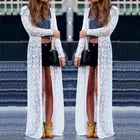 Женское прозрачное кружевное платье, накидка, летний кардиган, Пляжное длинное платье, женское сексуальное Новое Элегантное летнее платье, 2020