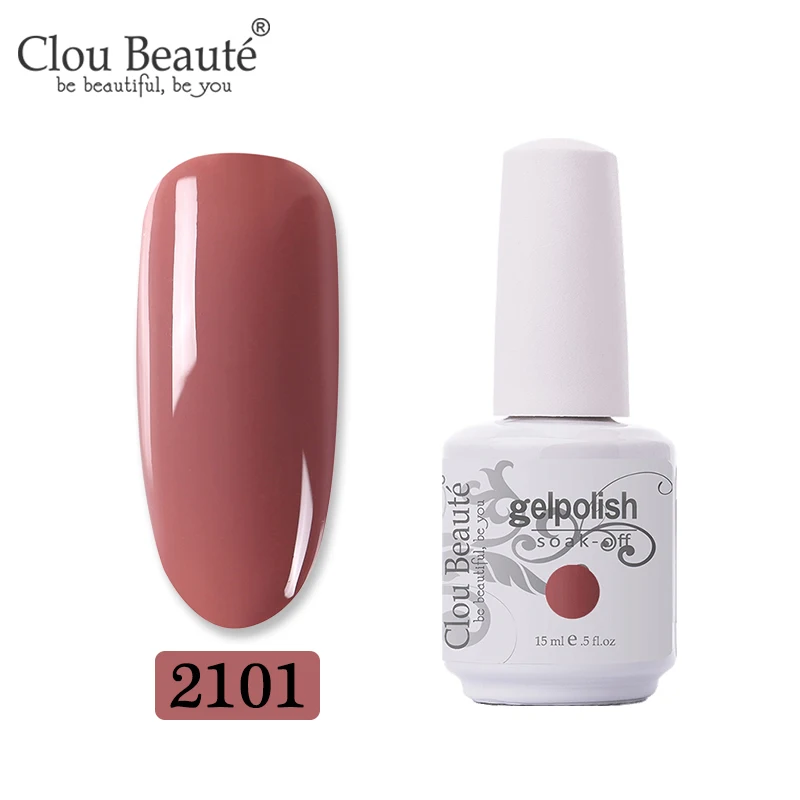 2101 Clou Beaute 15 мл телесный цвет серия Гель лак для ногтей дизайн ногтей строитель гель для полуперманентного лака - Цвет: 2101
