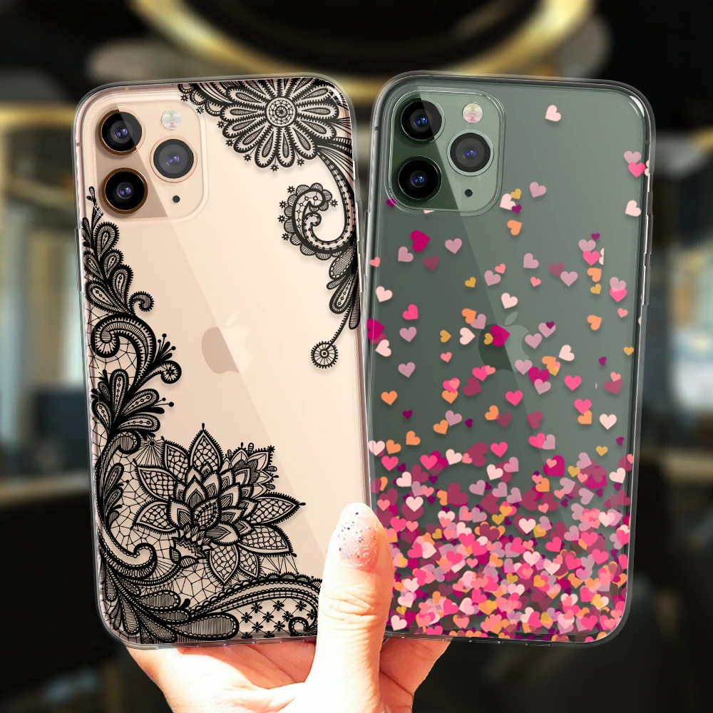 Прозрачный силиконовый чехол для iPhone 11 12 13 Pro XS Max Mini 8 7 Plus X XR 6 6S 5S SE 2020 - купить по
