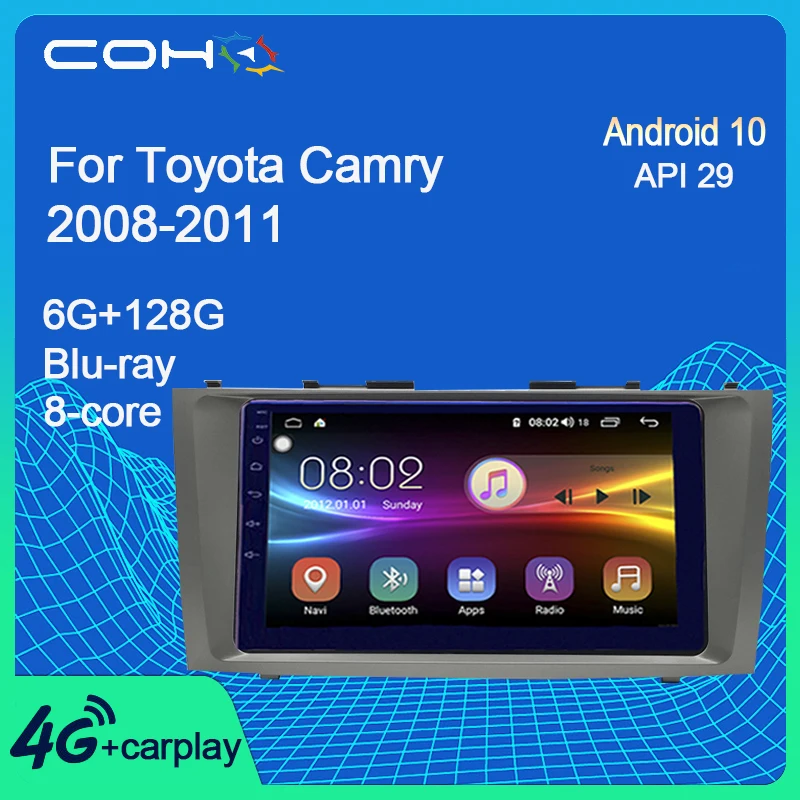 COHO для Toyota Camry 2008 2011 плеер Автомобильный Радио Навигация стерео приемник Android 10 0