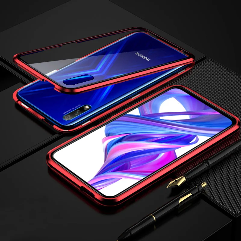 Red Магнитный металлический корпус адсорбции для huawei P Smart Plus P20 P30 Lite Pro mate 10 20 Honor 9X20 10i 8X закаленное стекло крышка - Цвет: Red