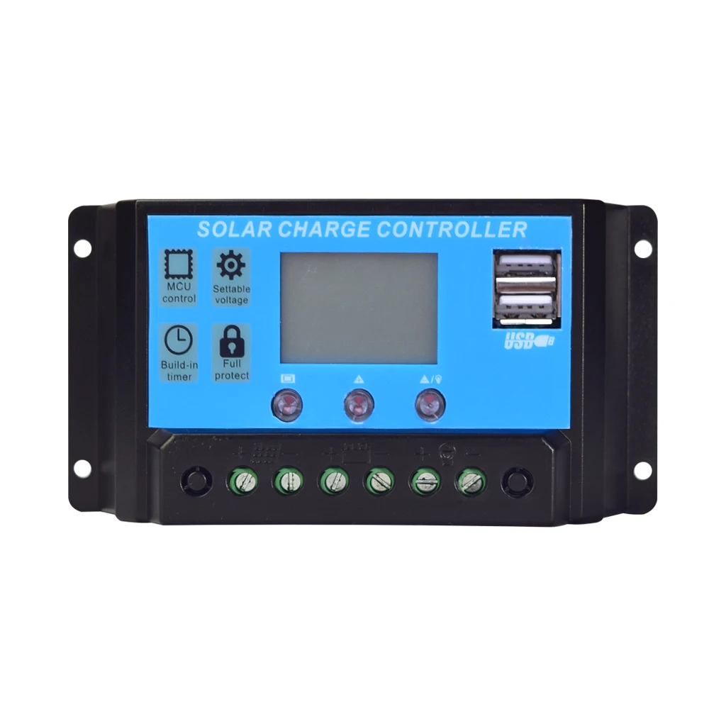 

solar charge controller 12V 24V 10A /20A / 30A / 40A PWM+Dual USB output solar controller module kits boat yacht RV motor marine