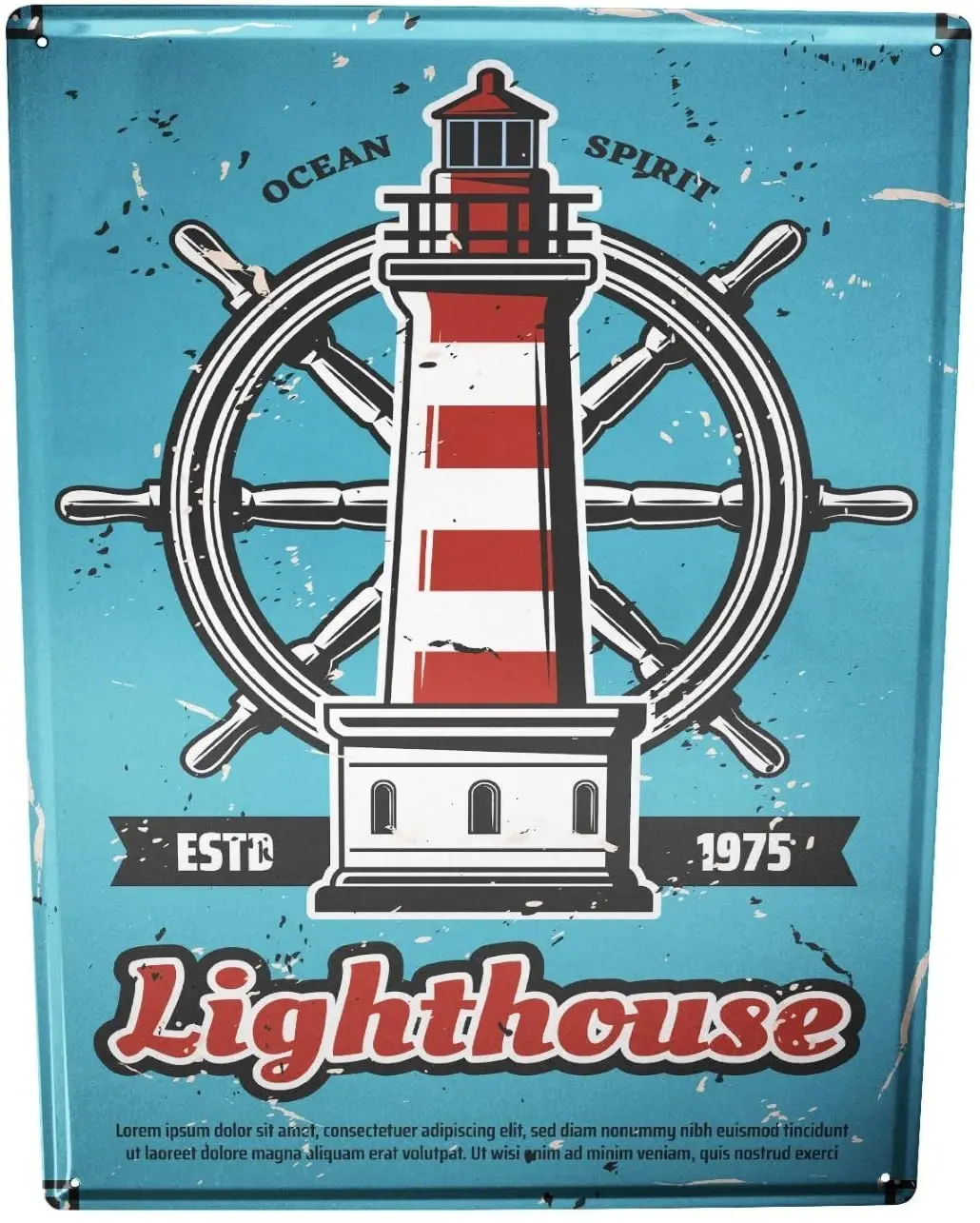 

Постер рулевого колеса с изображением маяков ностальгии, Забавный знак, жестяное искусство, металлический жестяной знак в стиле ретро из ал...