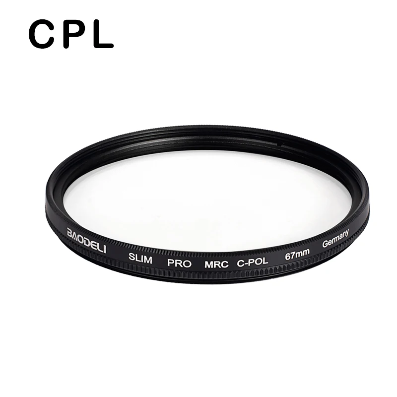 ONLY CPL NO BOX BAODELI фильтр для объектива, концепция Nd Fld MC Uv Macro Star Polarisatie 49 52 55 58 62 67 72 77 82 мм для Nikon Canon sony аксессуары - Цвет: ONLY CPL NO BOX