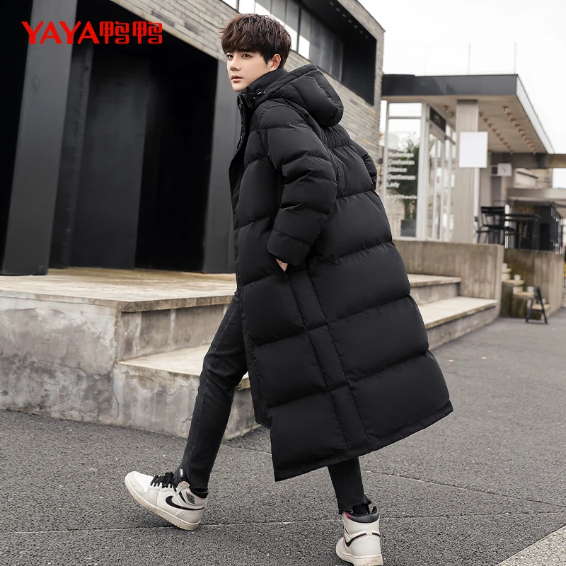 Couple's Men's and Women's Same Style down Jacket Winter New Long over the Knee Lengthen and Thicken Super Long