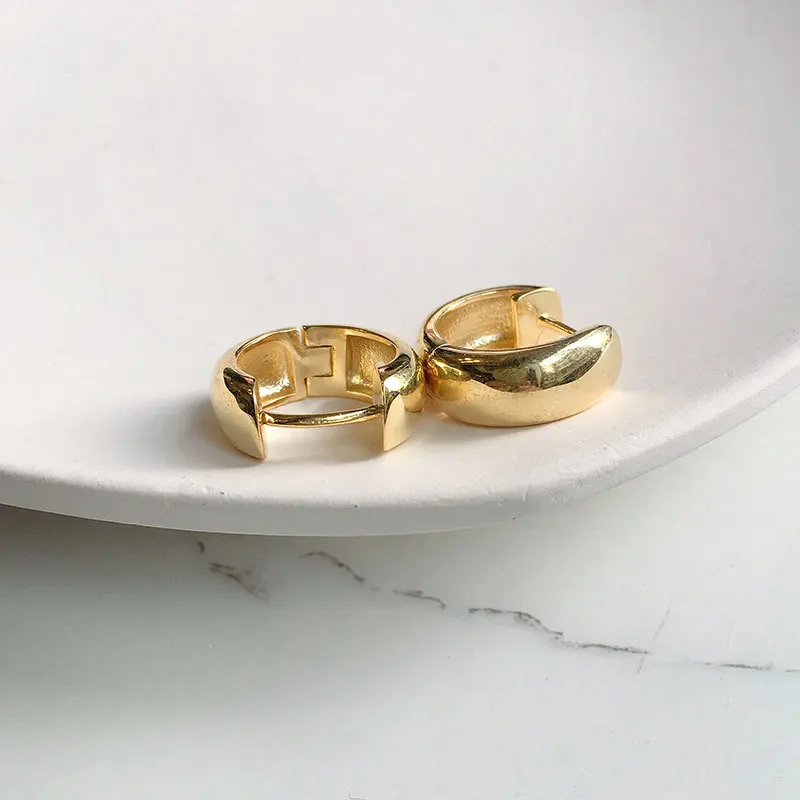 Женские широкие серьги кольца из серебра 925 пробы|Серьги-кольца| |